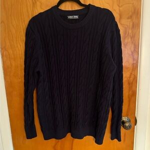 ✨Large, EUC Paul Jones Navy Cable Knit Crewneck Sweater